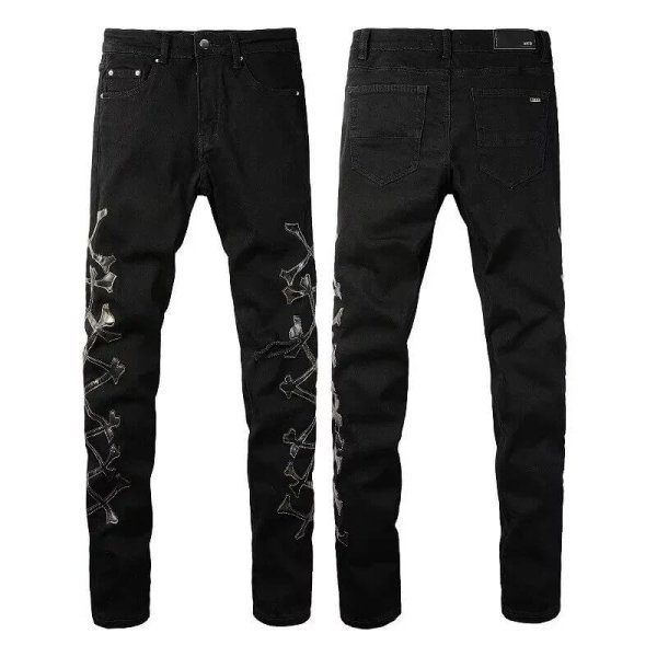 Black Crossed Bones Purple Jeans (37 styles)