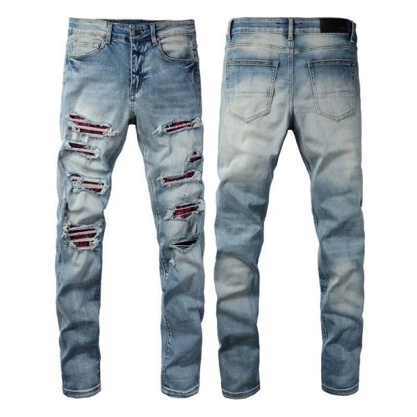 Red Ripped Hole Purple Jeans (37 styles)