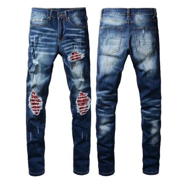 Red Ripped Hole Purple Jeans A (37 styles)