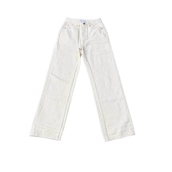 Vanilla-colored low-rise jeans
