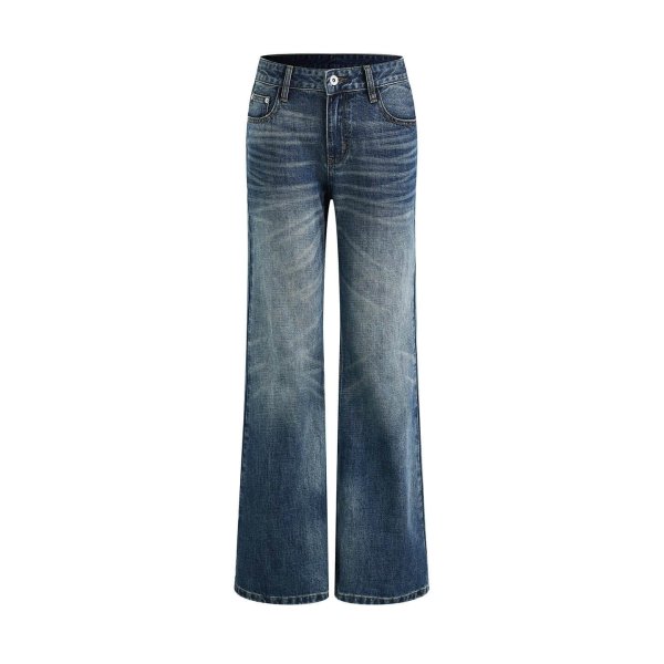 Flared floor-length jeans