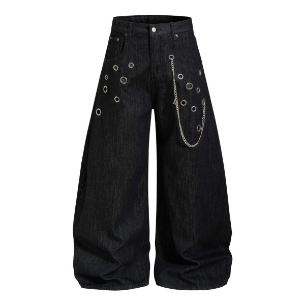 Loose-fit curved-leg jeans