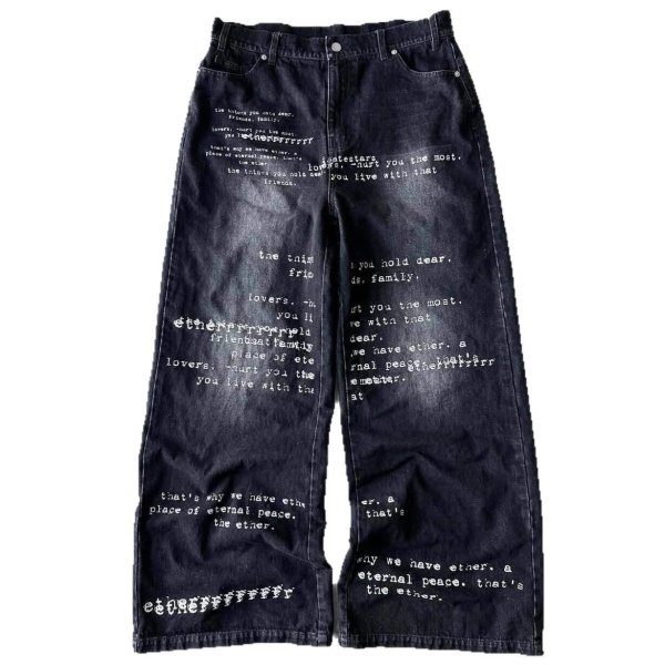 Printed letter jeans(2 styles)