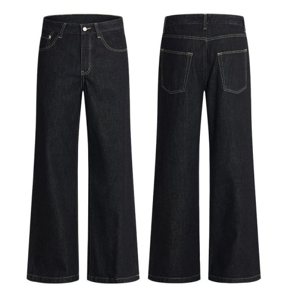 Black wide-leg jeans