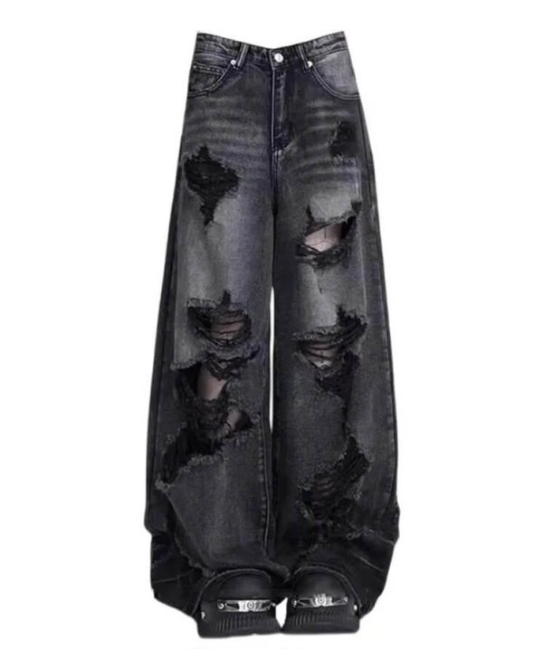 Distressed, ripped jeans