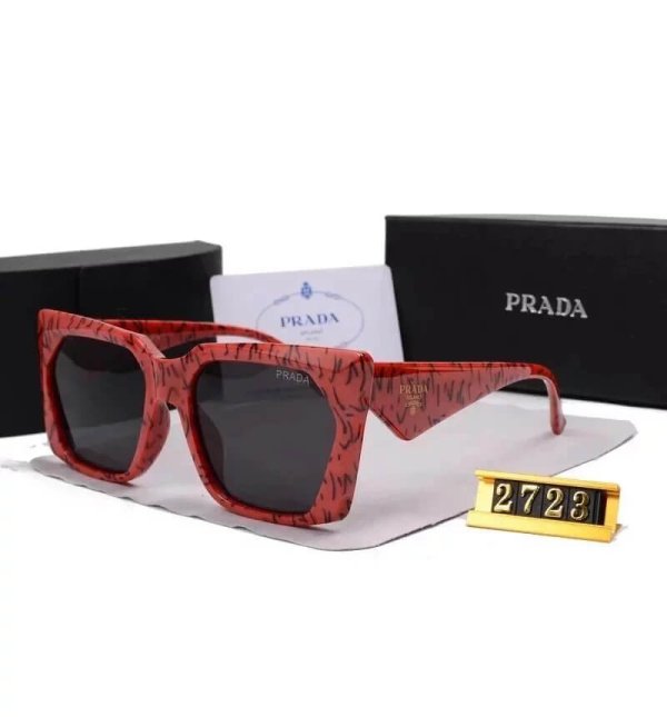Prada Red-striped cat-eye sunglasses